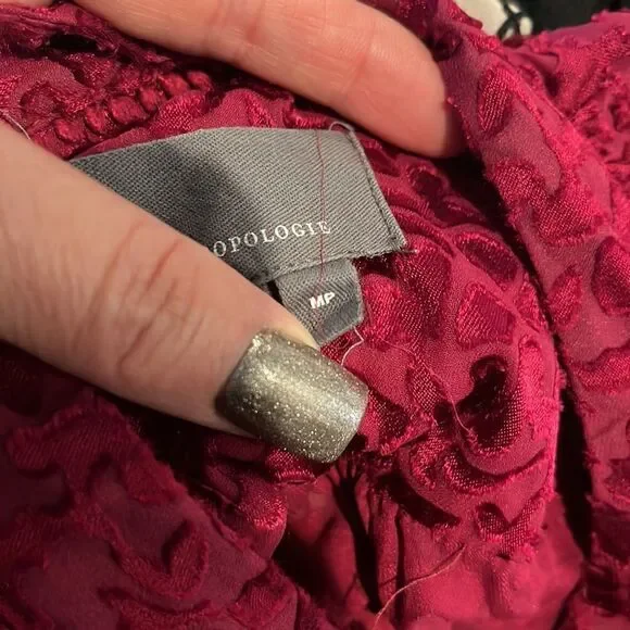 Anthropologie Susanna Burnout Velvet Buttondown, MP! - Picture 8 of 10